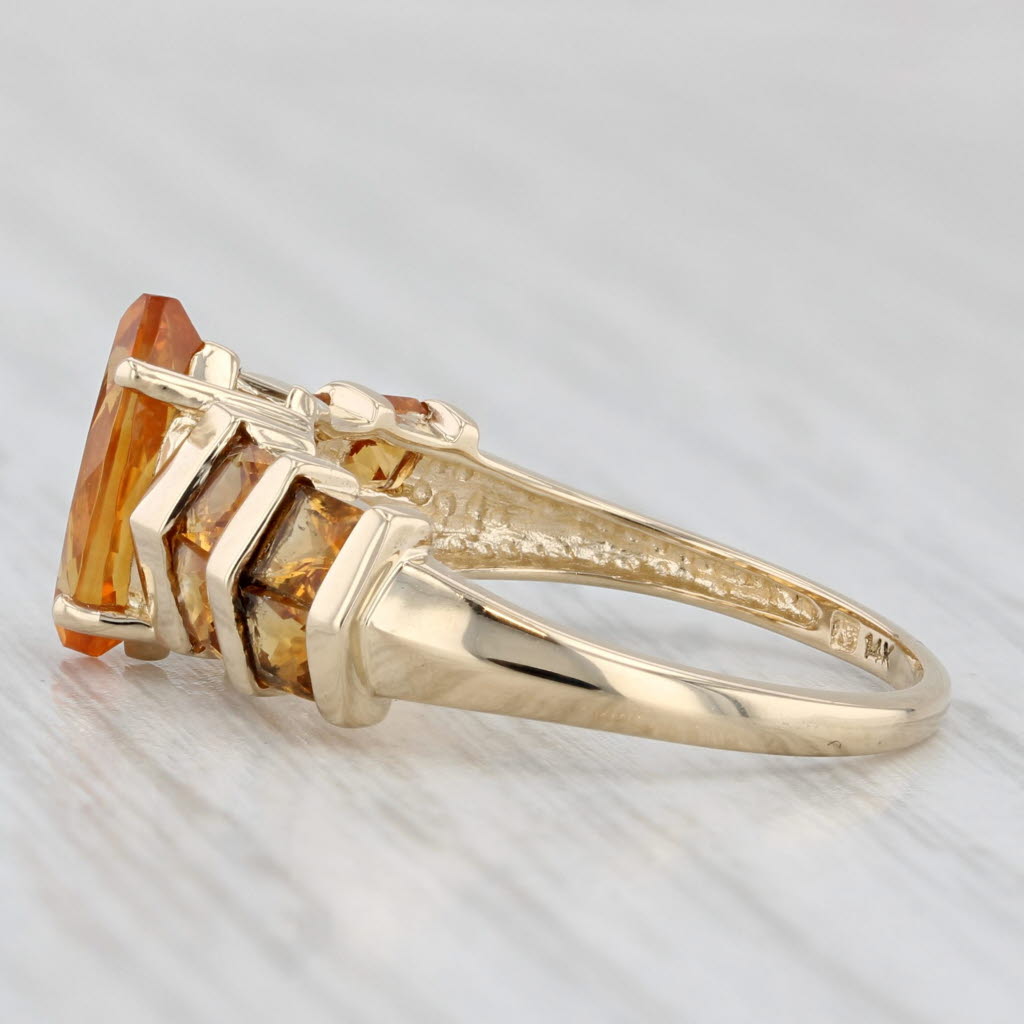 Light Gray 1.90ctw Marquise Citrine Ring 14k Yellow Gold Size 7