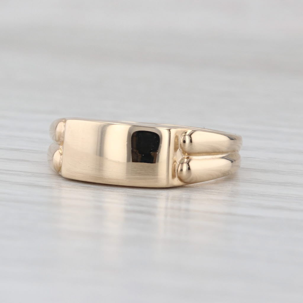Church & Co Engravable Ring 14k Yellow Gold Size 5.25 Stackable Signet Die Cast