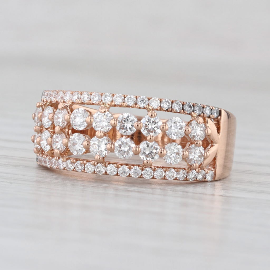 1.26ctw Diamond Ring 18k Rose Gold Size 8.5 Anniversary Band