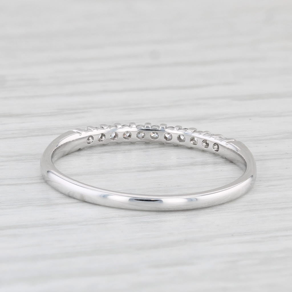 Light Gray 0.10ctw Diamond Wedding Band 10k White Gold Stackable Ring Size 7