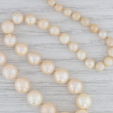 Gray Vintage Cultured Pearl Tapering Bead Strand Necklace Platinum Diamond 15.75"