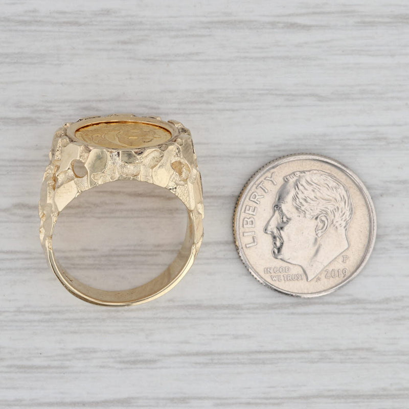 Gold panda hot sale coin ring