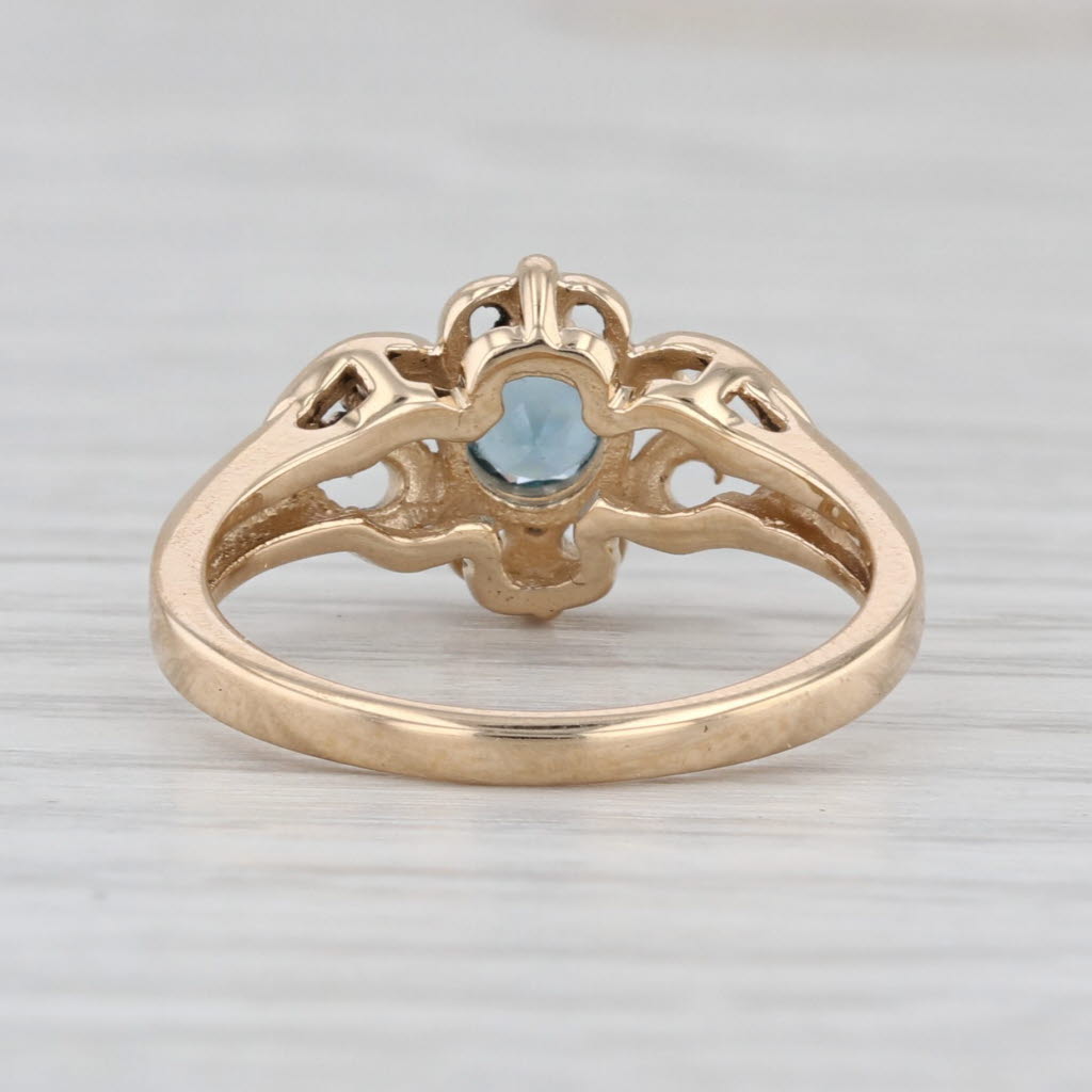 0.31ct Lab Created Spinel Ring 14k Yellow Gold Size 6.25 Round Solitaire