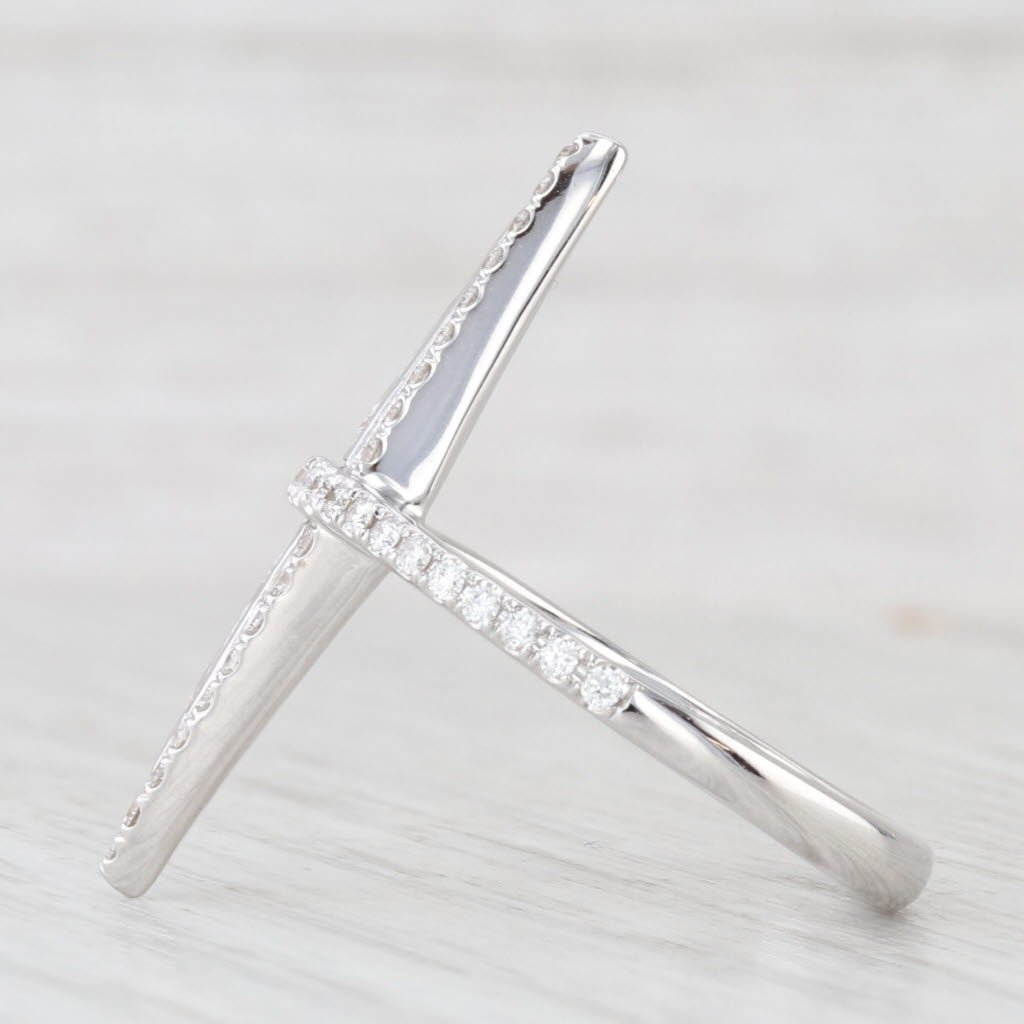 Light Gray New 0.78ctw Diamond Marquise Ring 18k White Gold Size 6.5