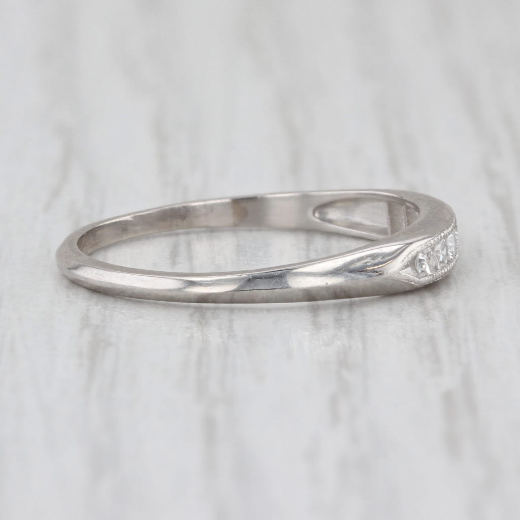 Vintage 0.18ctw Diamond Wedding Band 950 Palladium Size 8.25 Stackable