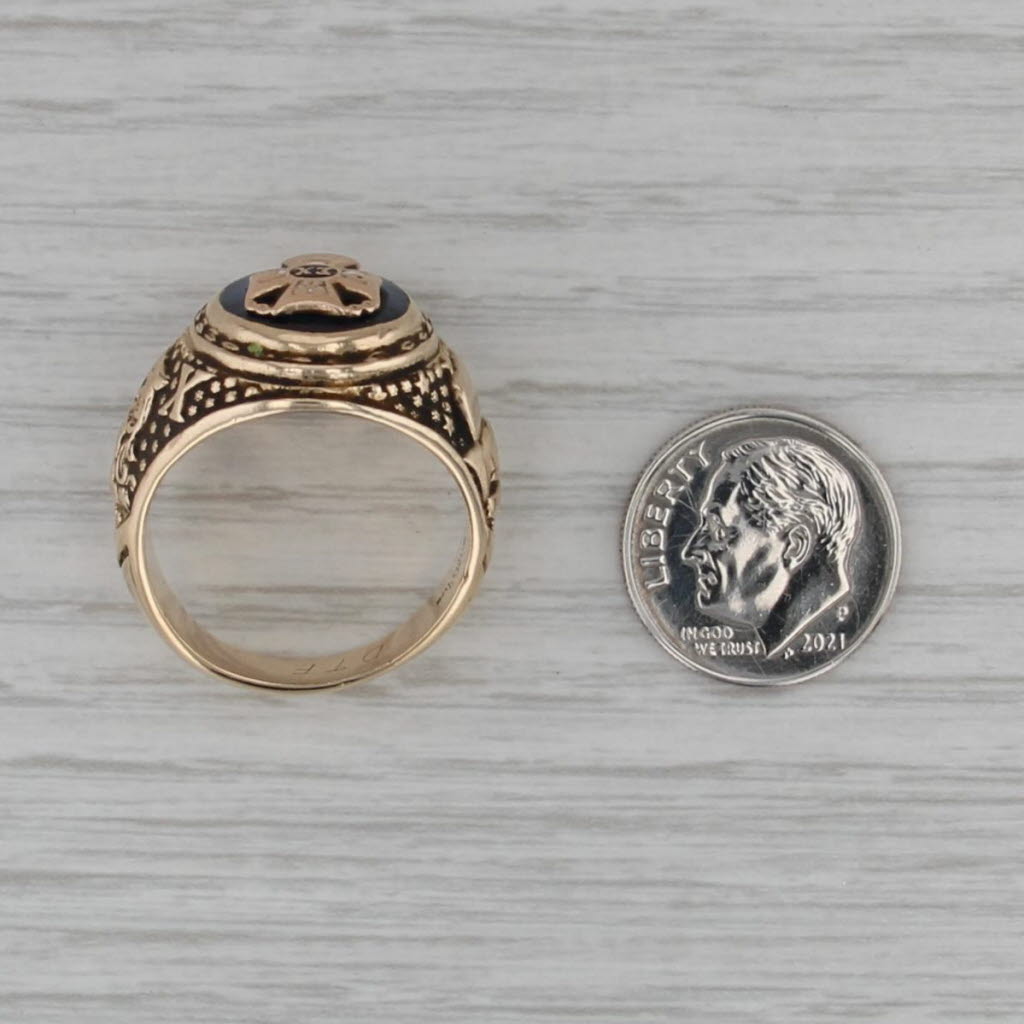 Vintage Sigma Chi Fraternity Cross Crest Class Ring 14k Yellow Gold Size 10