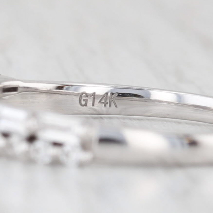 Light Gray New 0.34tw Diamond Wedding Band 14k White Gold Stackable Anniversary Ring 6.25