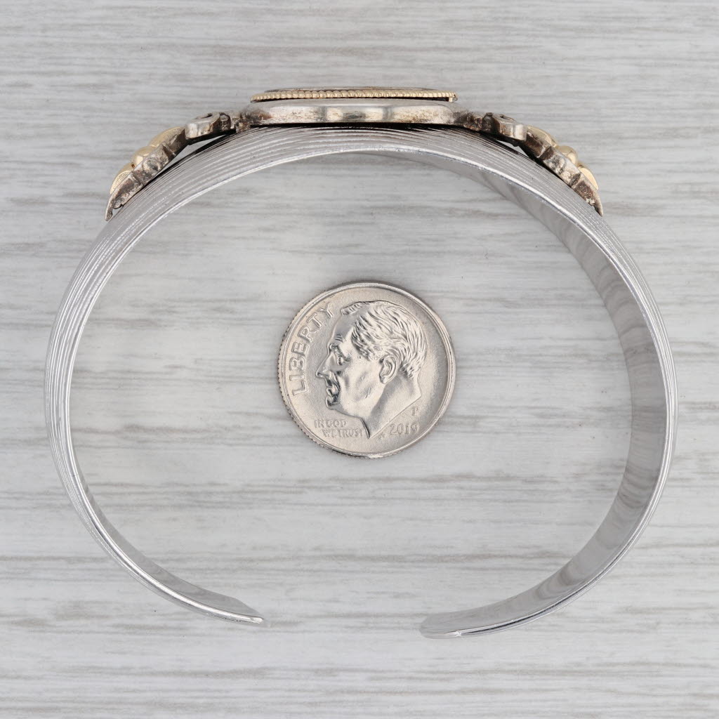 Gray 2012 American Eagle Coin Cuff Bracelet Sterling Silver 22k 14k Gold 6.75" 1/10oz