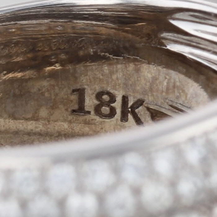 3.80ctw Stacked Multiband Ring 18k White Gold Size 6 Bock Cocktail Anniversary