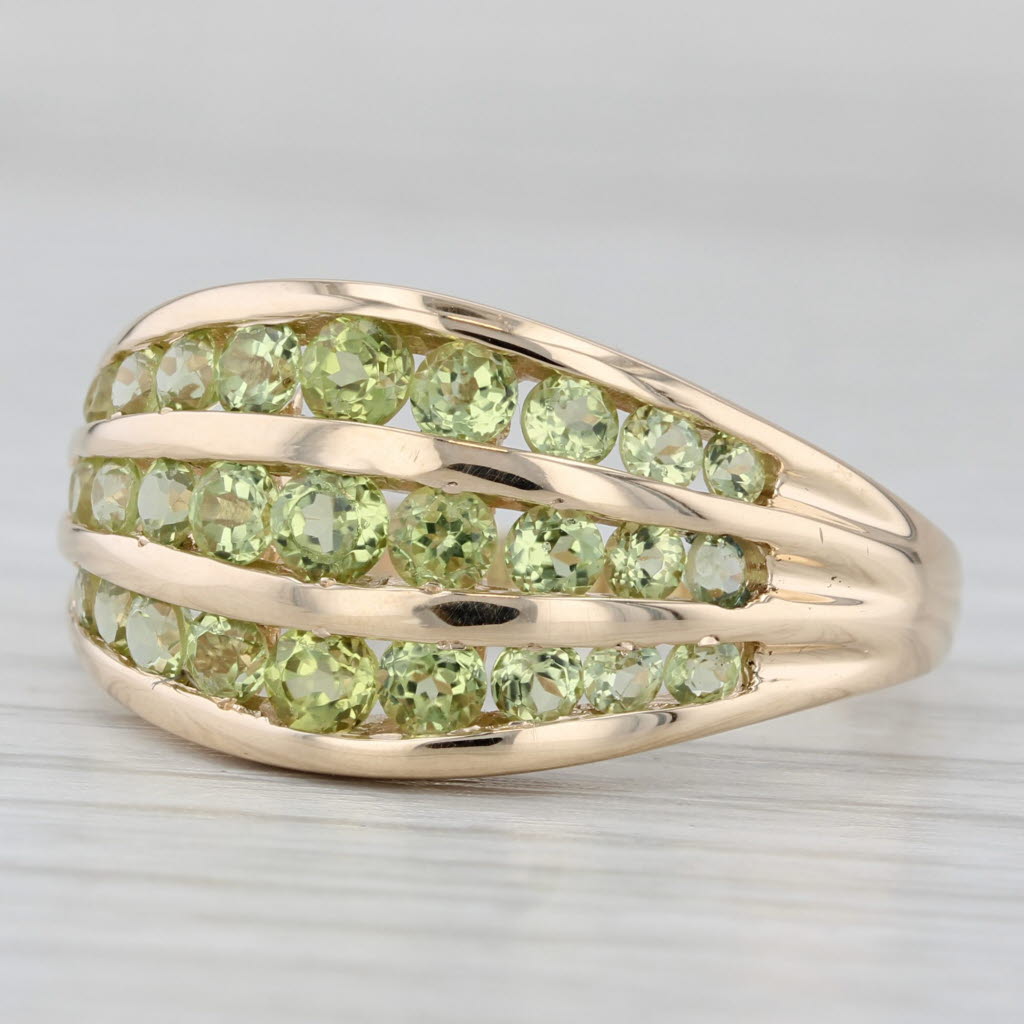 Gray 2ctw Green Peridot Ring 14k Yellow Gold Size 10