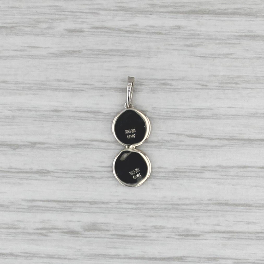 Pave Diamond Circles Pendant 14k White Gold Drop