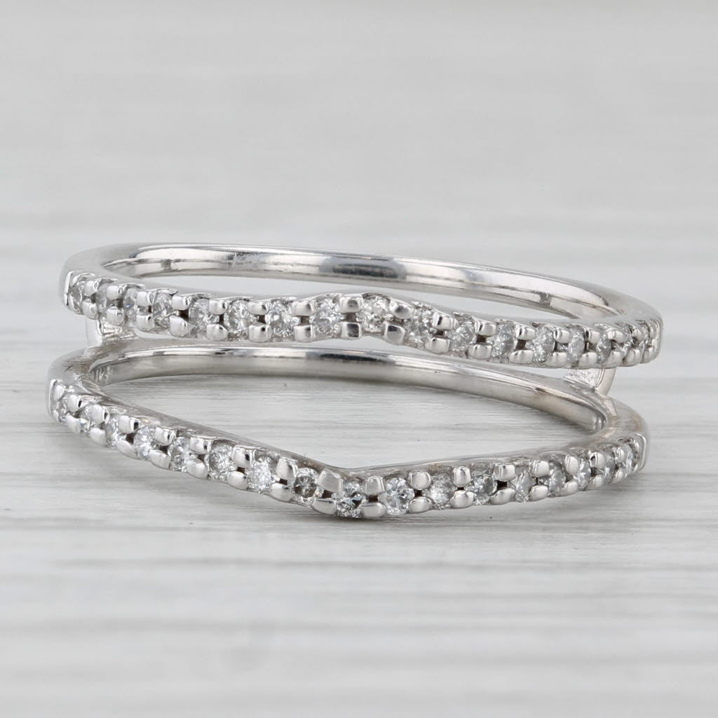 Light Gray 0.15ctw Diamond Ring Jacket Enhancer Bridal Wedding Band 14k White Gold Sz 6.75