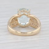 4.99ctw Aquamarine Diamond Ring 14k Yellow Gold Size 6