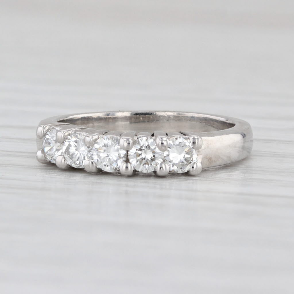 0.50ctw Diamond Wedding Band Platinum Stackable Ring Size 4.25 Anniversary