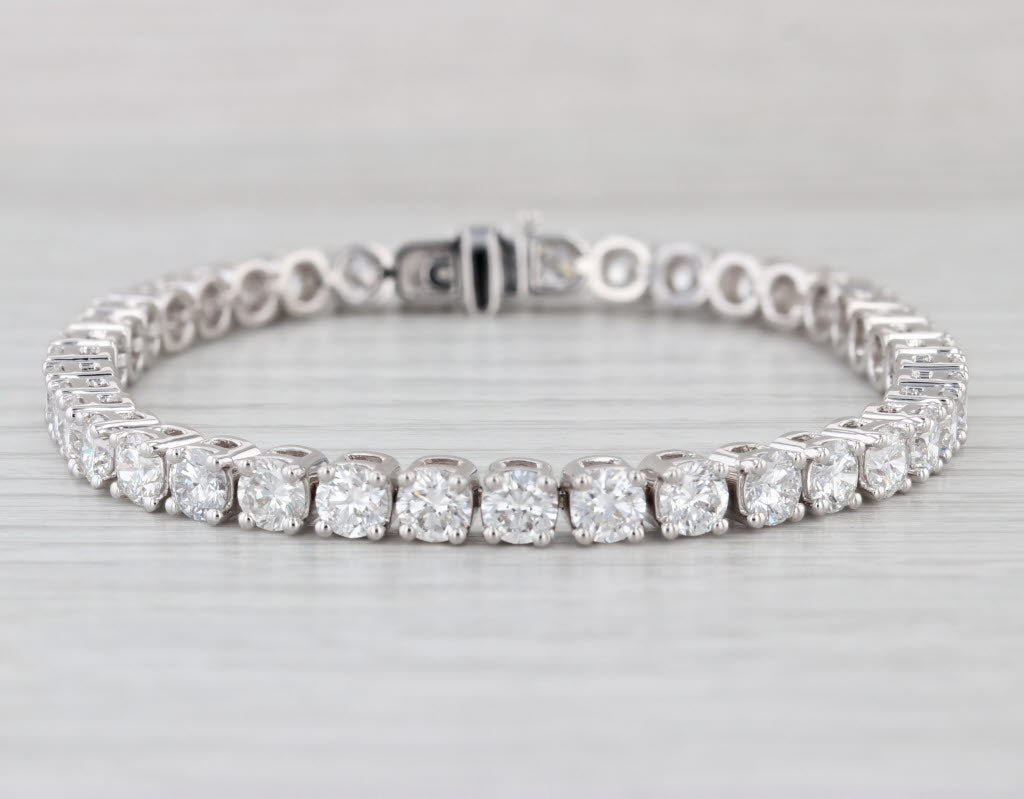 New 11.13ctw Lab Grown Diamond Tennis Bracelet 14k White Gold 6.75" 4.3mm