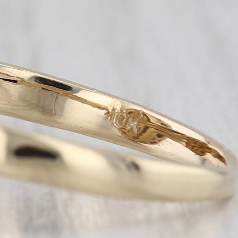 0.40ctw Brown & White Diamond Halo Ring 10k Yellow Gold Size 7.25