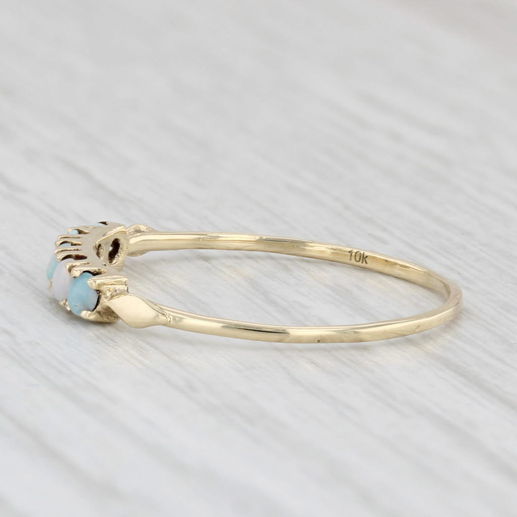 Light Gray Vintage Opal Ring 10k Yellow Gold Size 9.5 Stackable