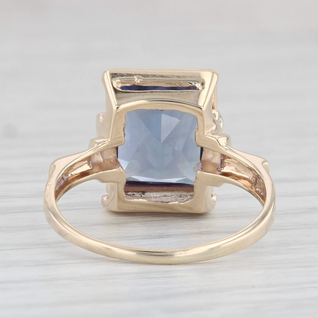 Light Gray 4.40ct Lab Created Sapphire Solitaire Ring 10k Yellow Gold Size 5.5