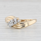 Light Gray 0.15ctw Diamond Cluster Bypass Ring 10k Yellow Gold Size 6.25