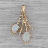 Lab Created Opal Pendant 14k Yellow Gold Diamond Accents