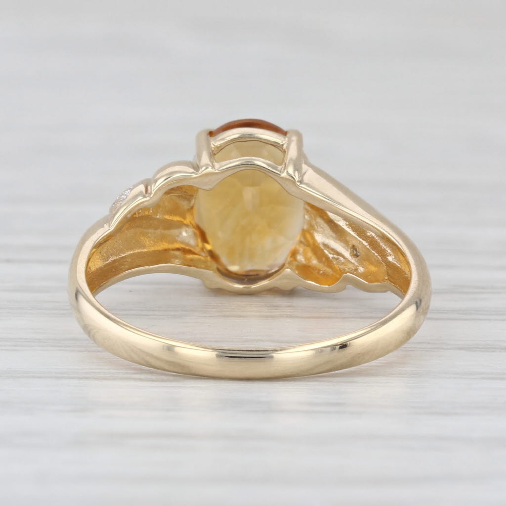1.58ct Oval Citrine Diamond Ring 10k Yellow Gold Size 6