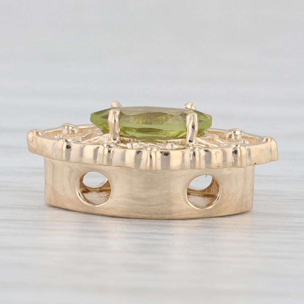 Light Gray 0.60ct Marquise Peridot Slide Bracelet Charm 14k Yellow Gold Richard Glatter