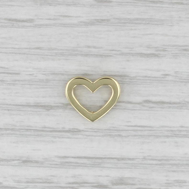 Roberto Coin Open Heart Pendant 18k Yellow Gold Small Floating Drop