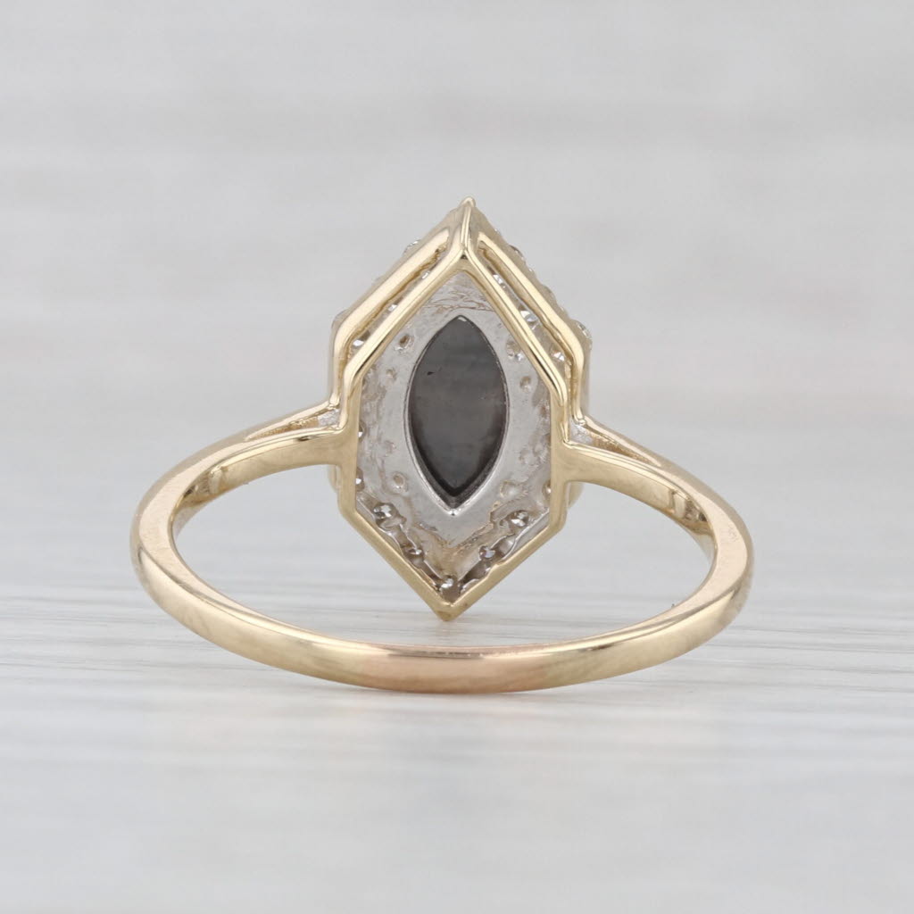 1.26ctw Galaxy Diamond Halo Ring 14k Yellow Gold Size 9.75 Engagement