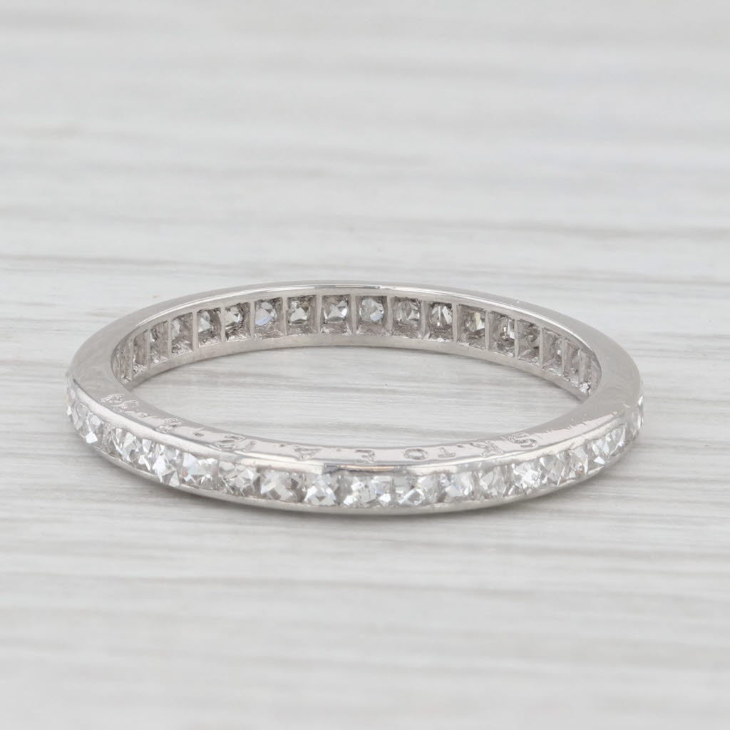 Light Gray Art Deco 0.50ctw Diamond Eternity Band 700 Platinum Size 5.5 Wedding Ring