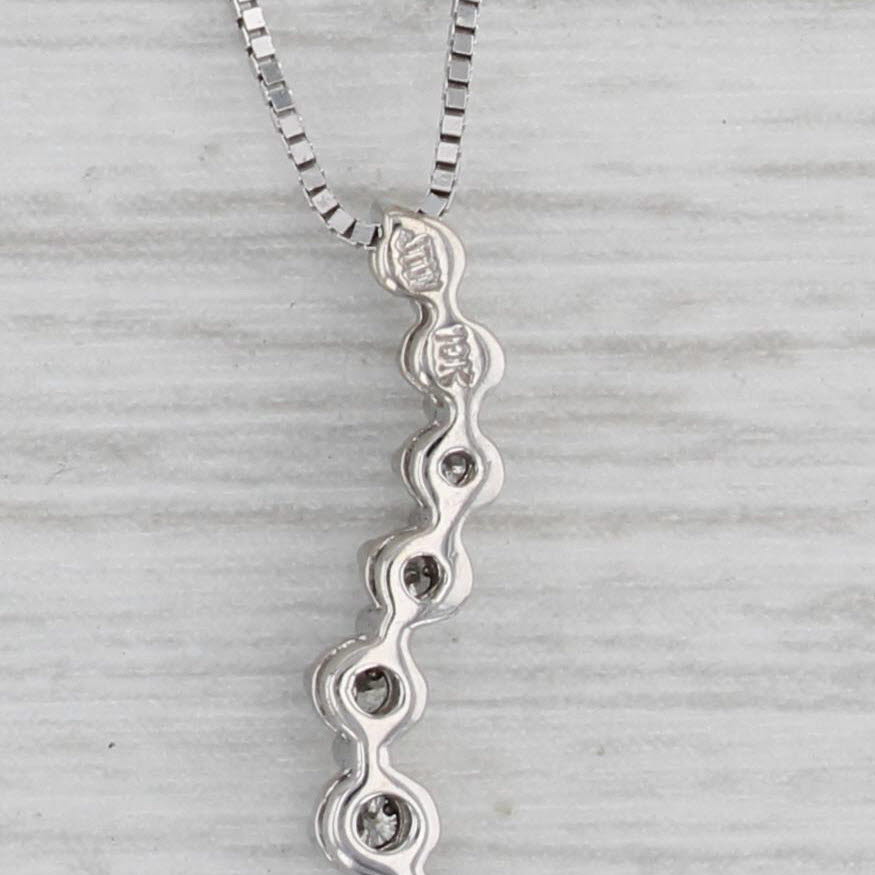 Gray Diamond Journey Pendant Necklace 10k White Gold 18.25” Box Chain