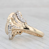 Light Gray 0.64ctw Diamond Knot Bypass Ring 10k Yellow Gold Size 7.25 Cocktail