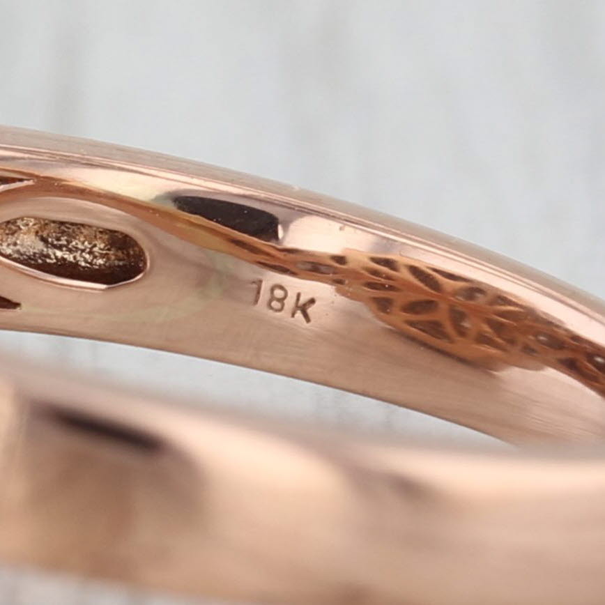 0.84ctw Diamond Halo Engagement Ring 18k Rose Gold Size 6.5-6.75