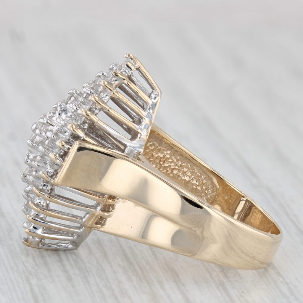 Gray 0.74ctw Diamond Cluster Ring 14k Yellow Gold Size 7.25 Cocktail
