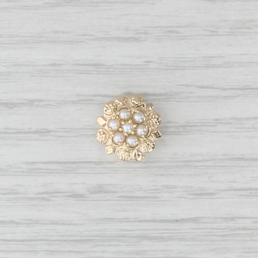 Cultured Pearl Slide Bracelet Charm 14k Gold Vintage Richard Klein