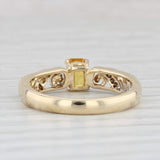 0.79ctw Yellow Sapphire Diamond Ring 14k Yellow Gold Size 8 Stackable
