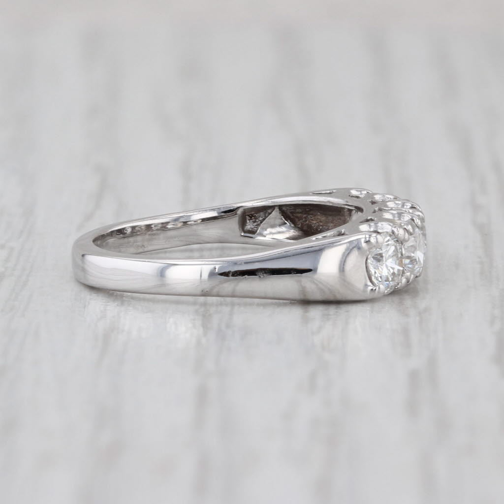 Vintage 1ctw Diamond Ring 14k White Gold Size 6-6.25 Wedding Anniversary Ring