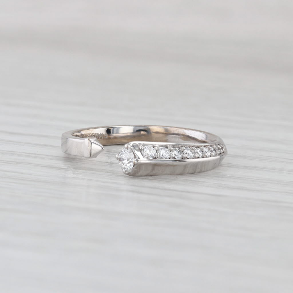 New Forevermark Diamond Bypass Ring 18k White Gold Size 6.75 Adjustable