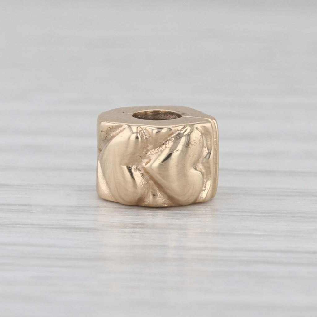 Authentic Pandora Heart Clip Bead Charm 14k Gold 750243 ALE