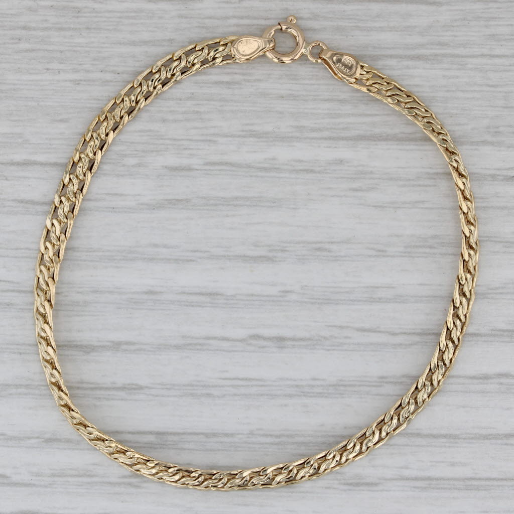 Gray Bismark Chain 14k Yellow Gold 7.5" 4.1mm Italian