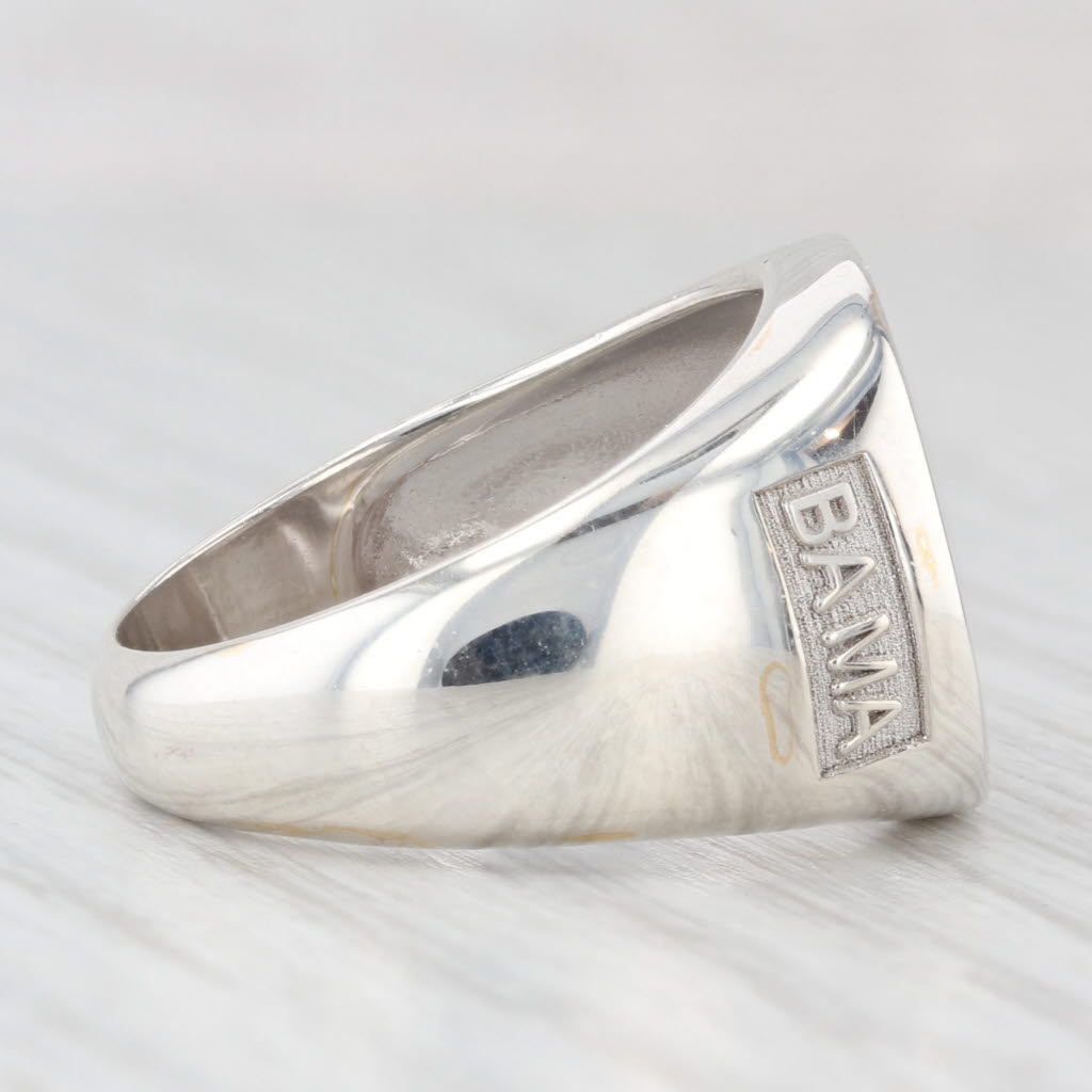 Light Gray Boston College Vintage Class Ring Sterling Silver Size 7.25 Coat of Arms Signet
