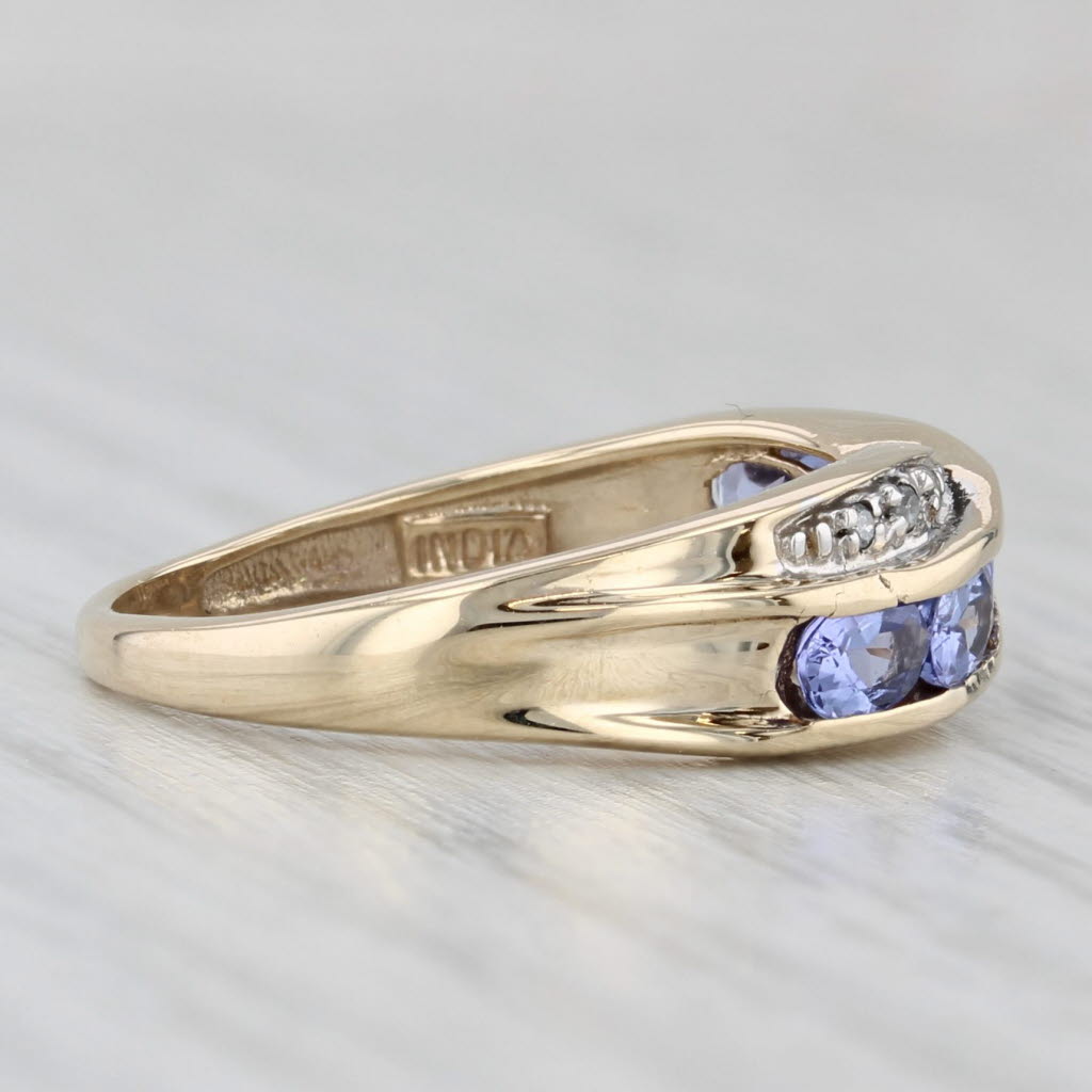 Light Gray 0.94ctw Tanzanite Diamond Ring 10k Yellow Gold Size 6.5