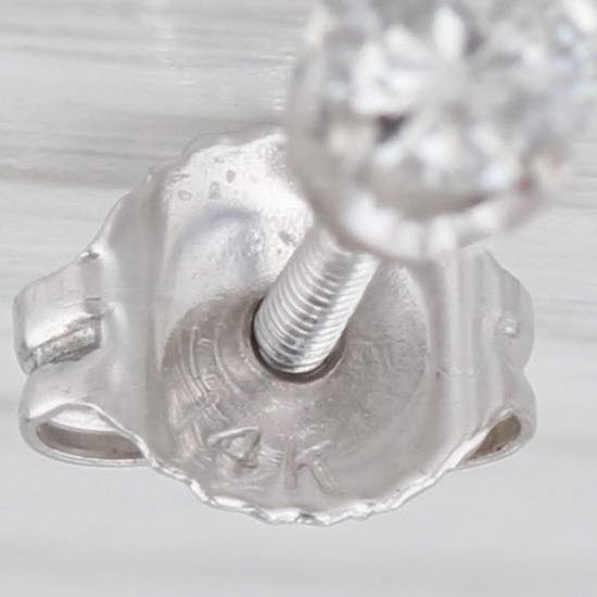 0.24ctw Diamond Round Solitaire Stud Earrings 14k White Gold