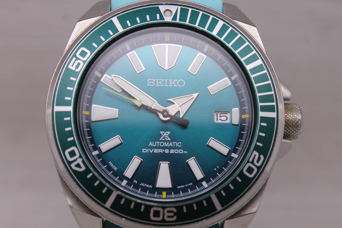 Seiko Prospex Hulk Green Samurai Mens Automatic Divers Watch Date Steel SBDY043