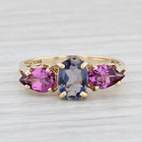 1.34ctw Iolite Garnet Ring 10k Yellow Gold Size 5 Cathedral Band