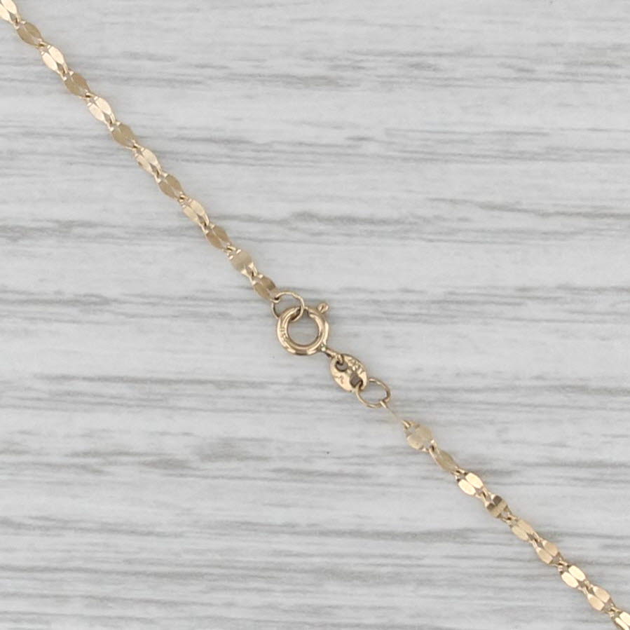 Butterfly Pendant Necklace 18k Yellow Gold 15.75" Mirror Chain