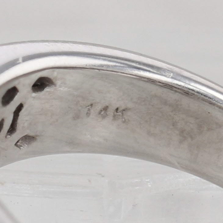 0.87ctw Diamond Wedding Anniversary Ring 14k White Gold Size 6.75-7 Band