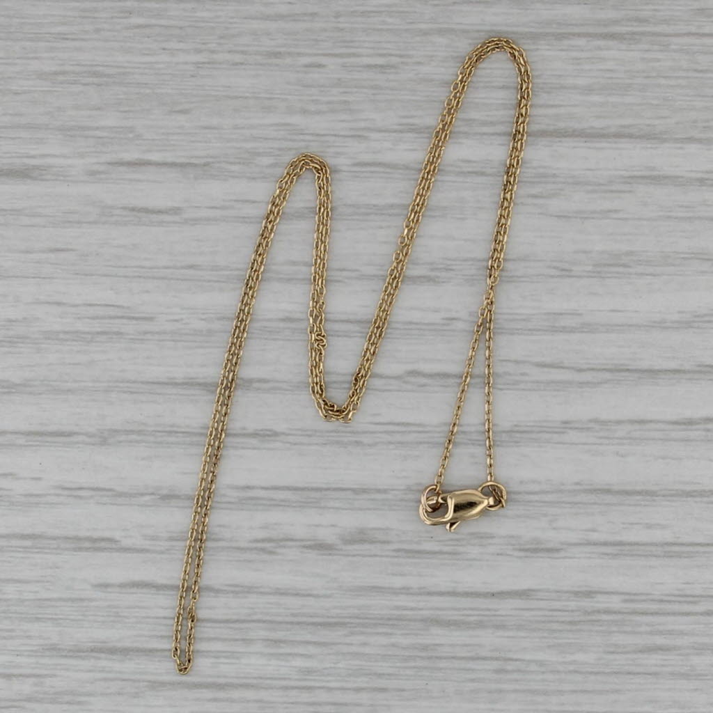 15.75" 1mm Cable Chain Necklace 18k Yellow Gold