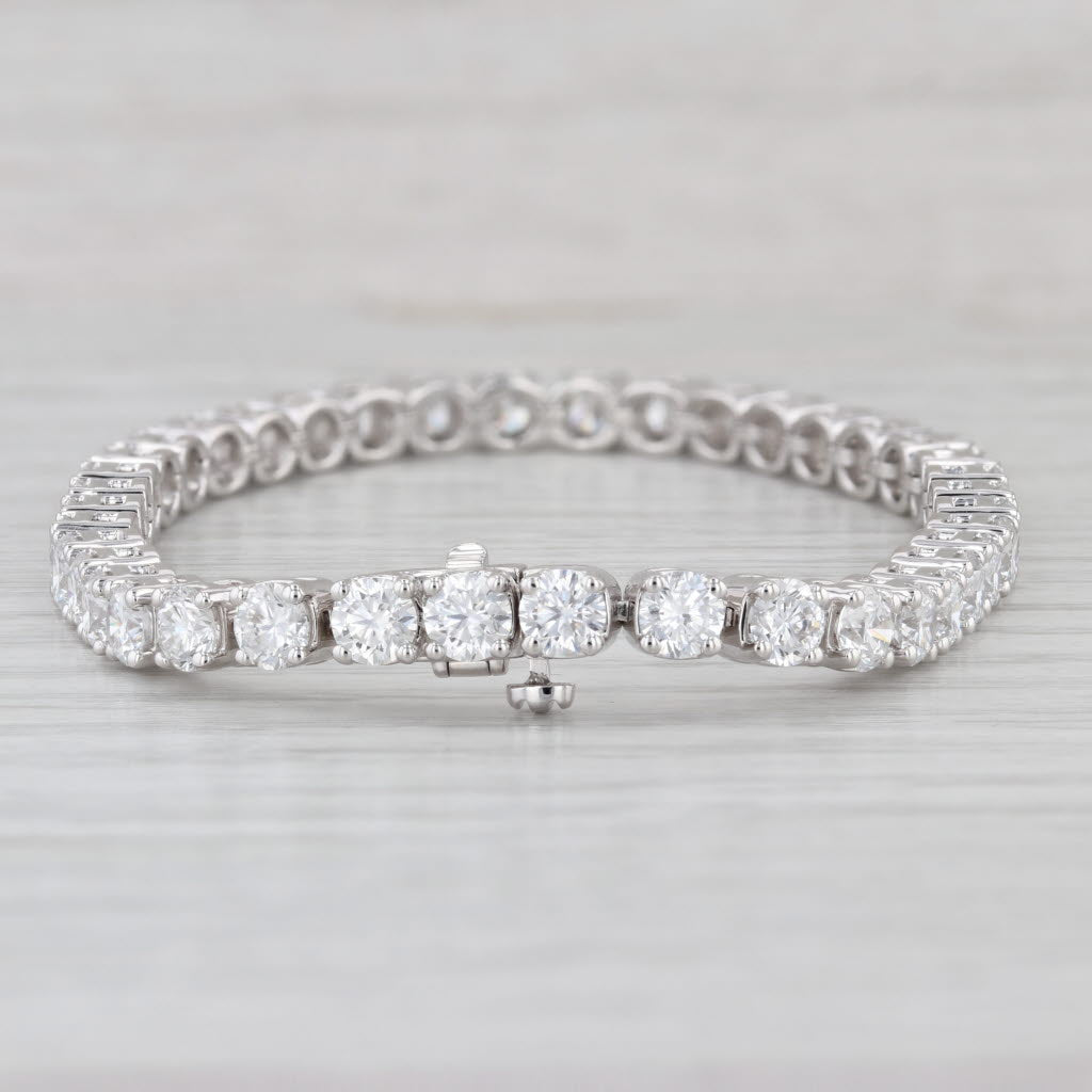 New 11.17ctw Lab Grown Diamond Tennis Bracelet 14k White Gold 7" 4.3mm