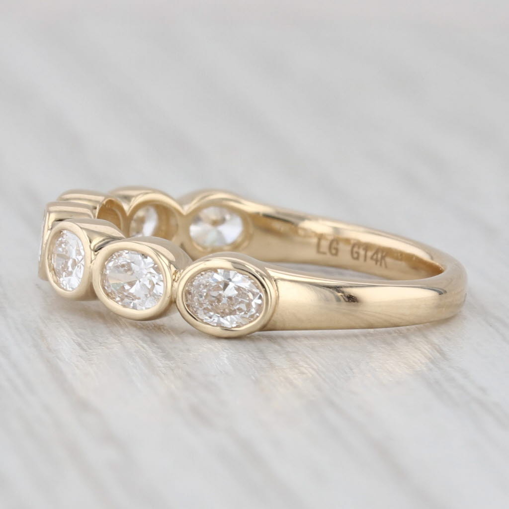 Light Gray New 1ctw Lab Grown Diamond Wedding Band 14k Yellow Gold Stackable Ring Sz 6.5