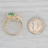 Gray 0.63ctw 3-Stone Emerald Diamond Ring 14k Yellow Gold Size 6.5